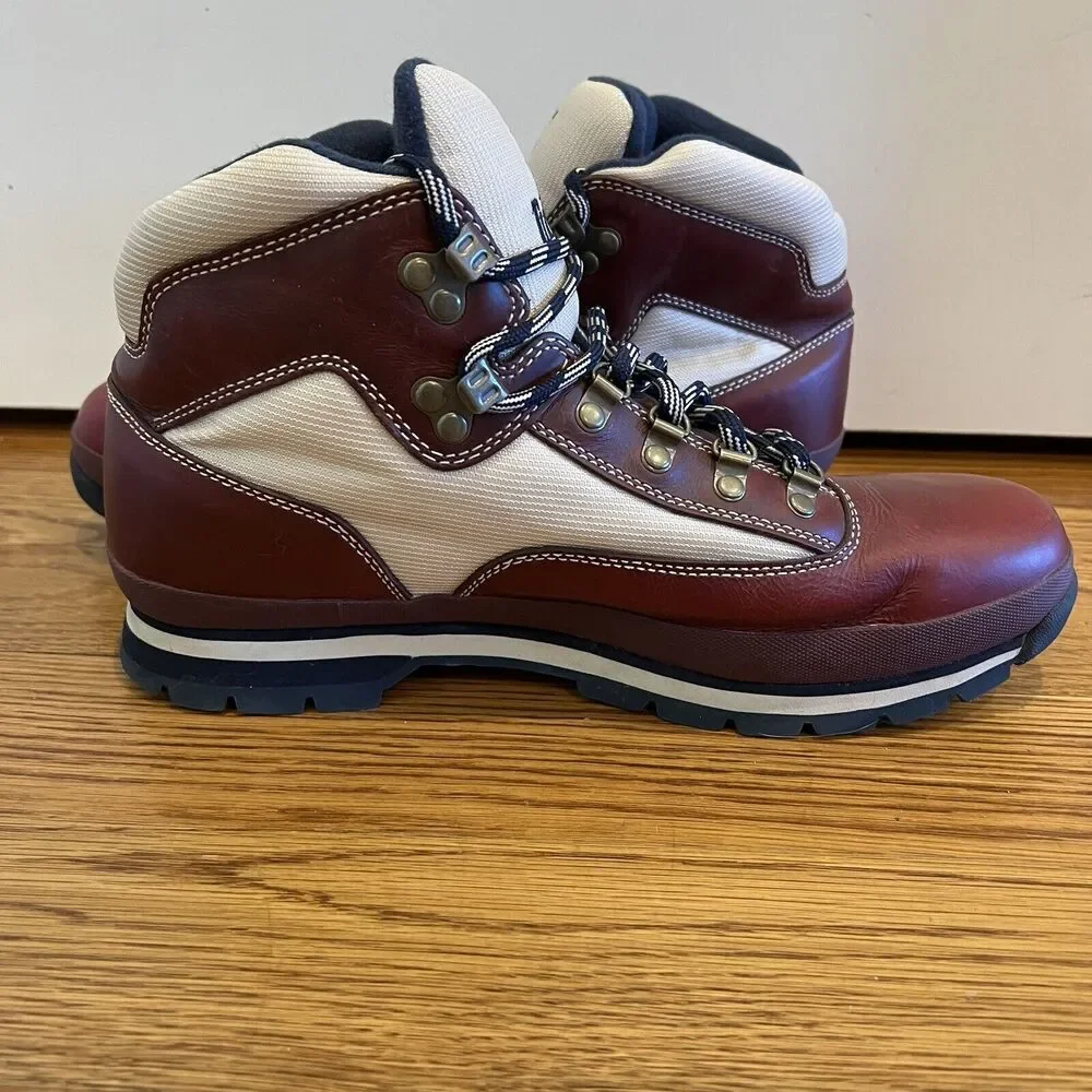 Timberland Hiker Leather and Off White Boots Size‎ 12M *barely worn*